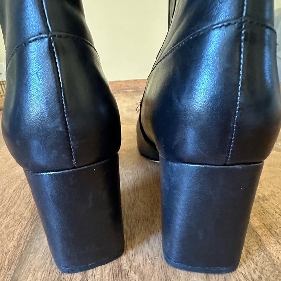 VIA SPIGA Black Leather Ankle Boots with Block Heel Round Toe - Picture 6 of 8